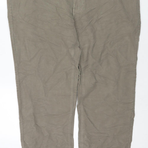 Marks and Spencer Mens Beige Cotton Trousers Size 46 in L31 in Regular Zip