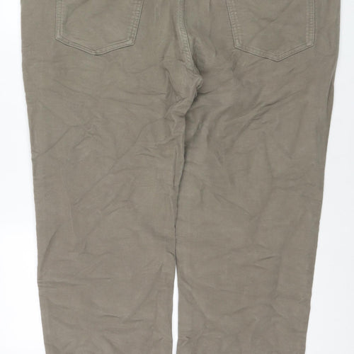 Marks and Spencer Mens Beige Cotton Trousers Size 46 in L31 in Regular Zip