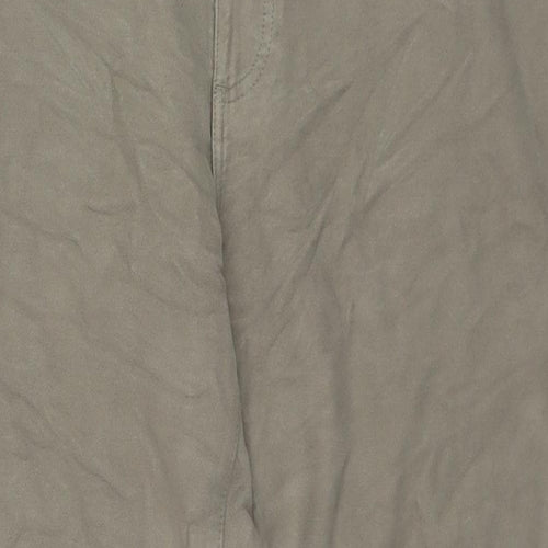 Marks and Spencer Mens Beige Cotton Trousers Size 46 in L31 in Regular Zip