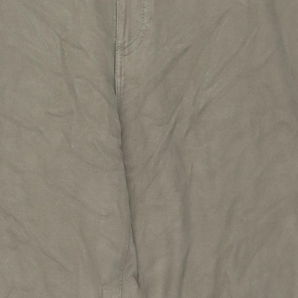 Marks and Spencer Mens Beige Cotton Trousers Size 46 in L31 in Regular Zip