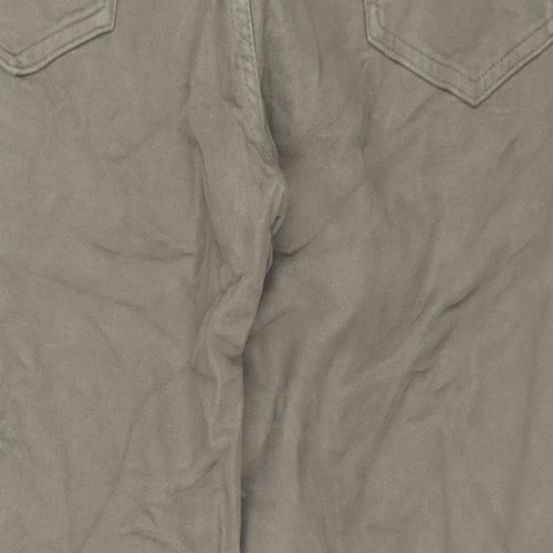 Marks and Spencer Mens Beige Cotton Trousers Size 46 in L31 in Regular Zip