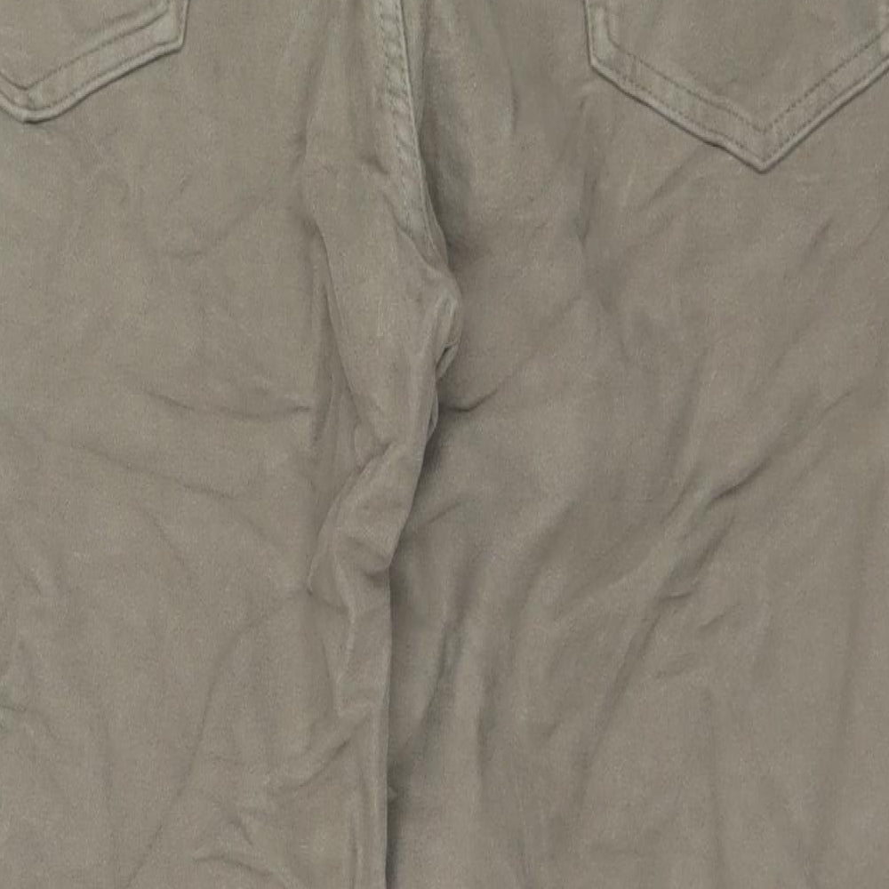 Marks and Spencer Mens Beige Cotton Trousers Size 46 in L31 in Regular Zip