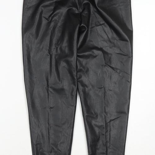 Marks and Spencer Womens Black Polyester Pedal Pusher Trousers Size 8 L25 in Regular