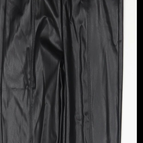 Marks and Spencer Womens Black Polyester Pedal Pusher Trousers Size 8 L25 in Regular
