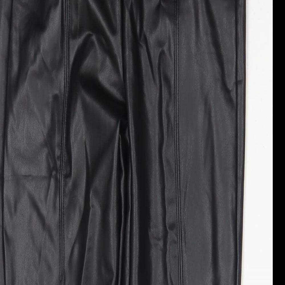 Marks and Spencer Womens Black Polyester Pedal Pusher Trousers Size 8 L25 in Regular