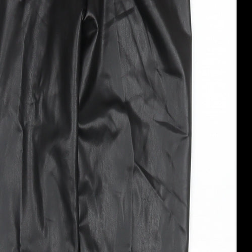 Marks and Spencer Womens Black Polyester Pedal Pusher Trousers Size 8 L25 in Regular