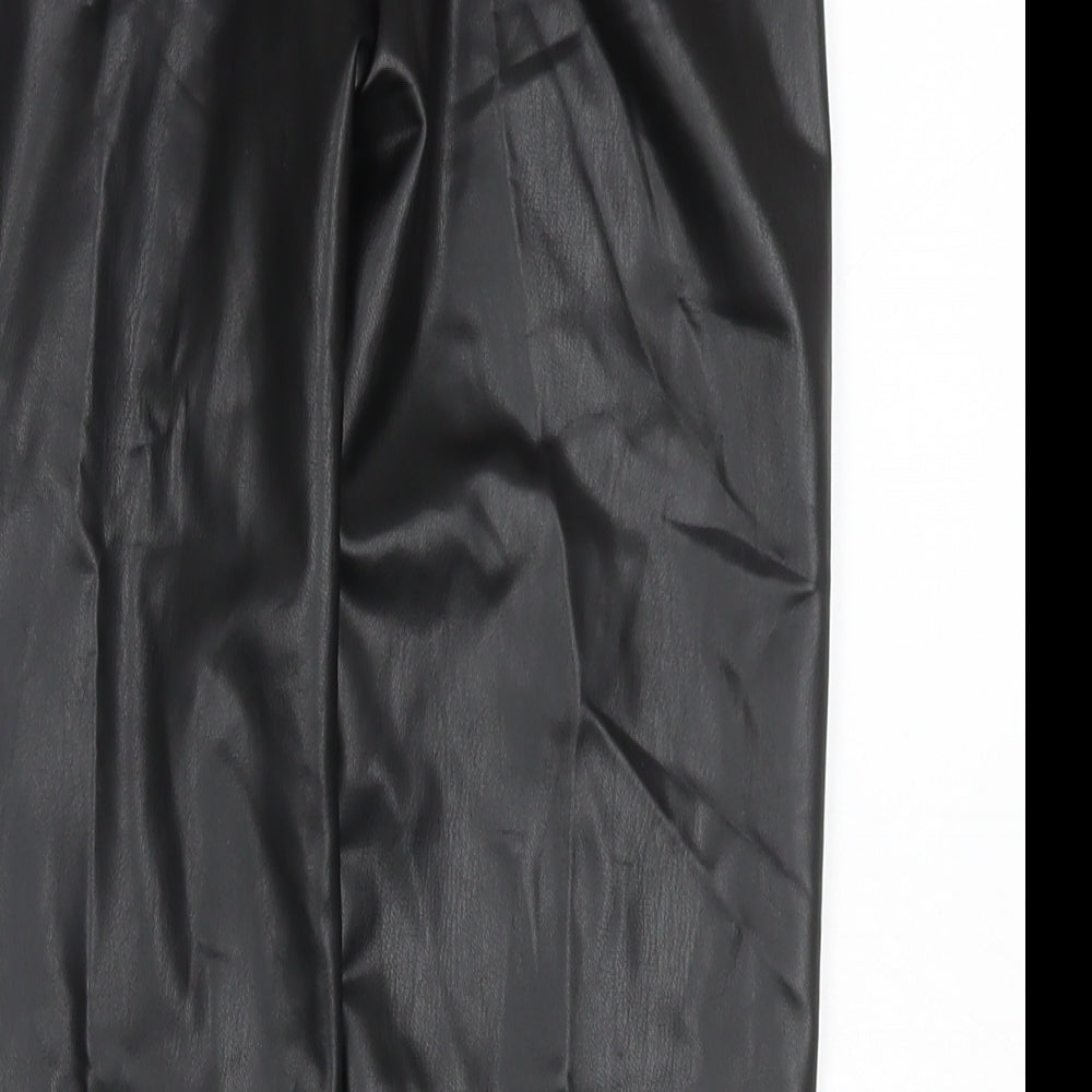 Marks and Spencer Womens Black Polyester Pedal Pusher Trousers Size 8 L25 in Regular