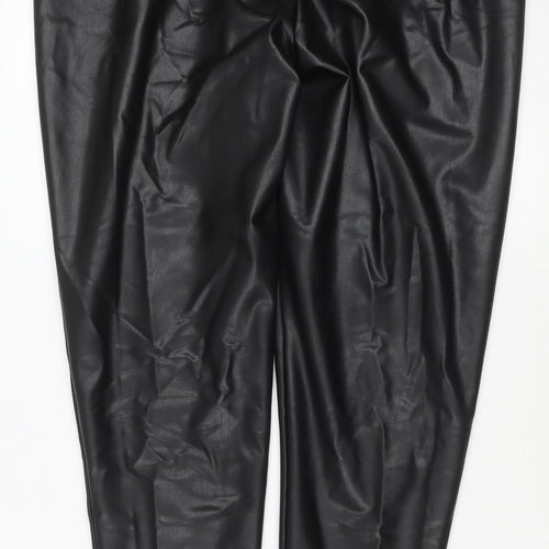 Marks and Spencer Womens Black Polyester Trousers Size 18 L24 in Regular - Short