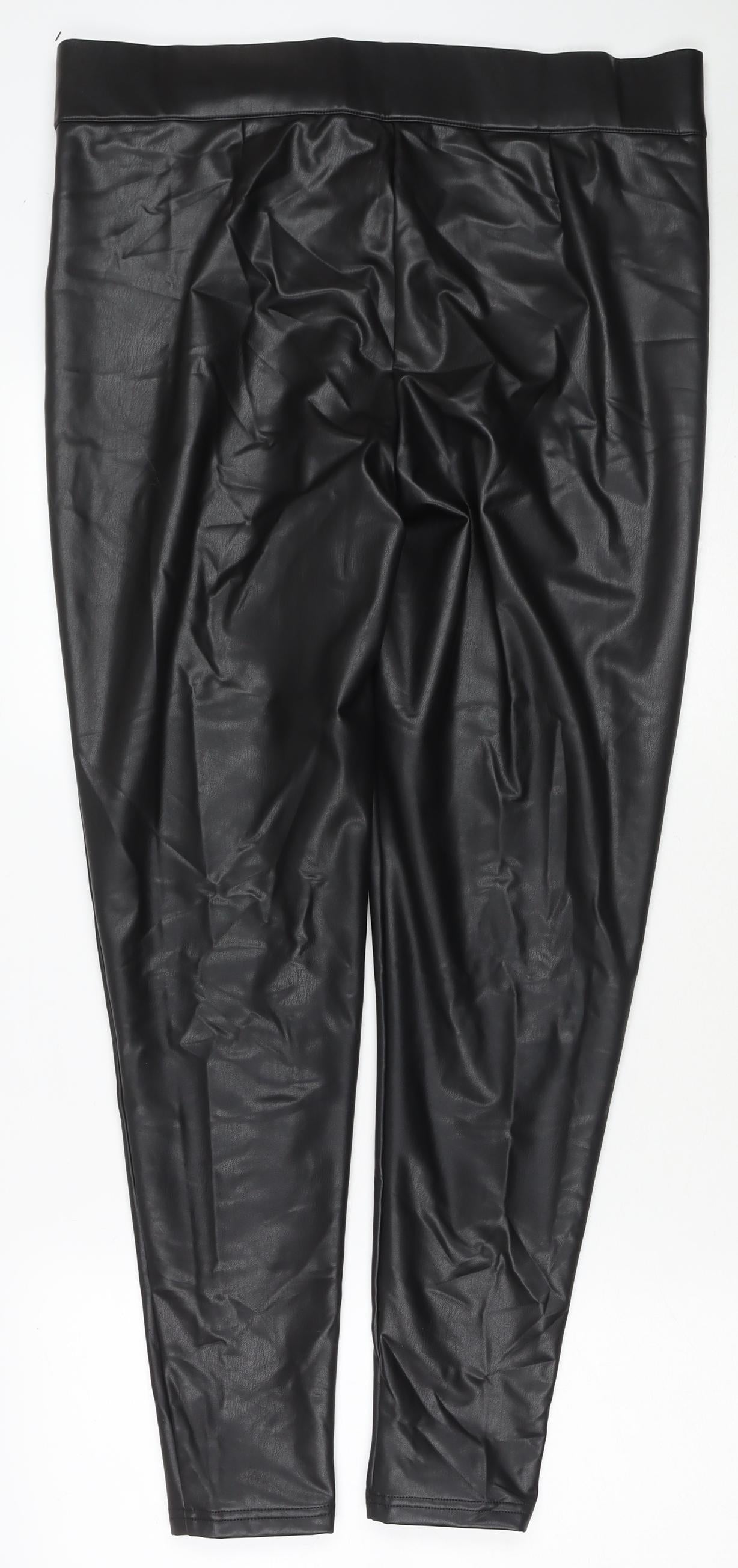Marks and Spencer Womens Black Polyester Trousers Size 18 L24 in Regular - Short
