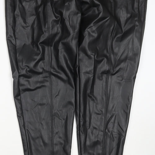 Marks and Spencer Womens Black Polyester Pedal Pusher Trousers Size 20 L27 in Regular