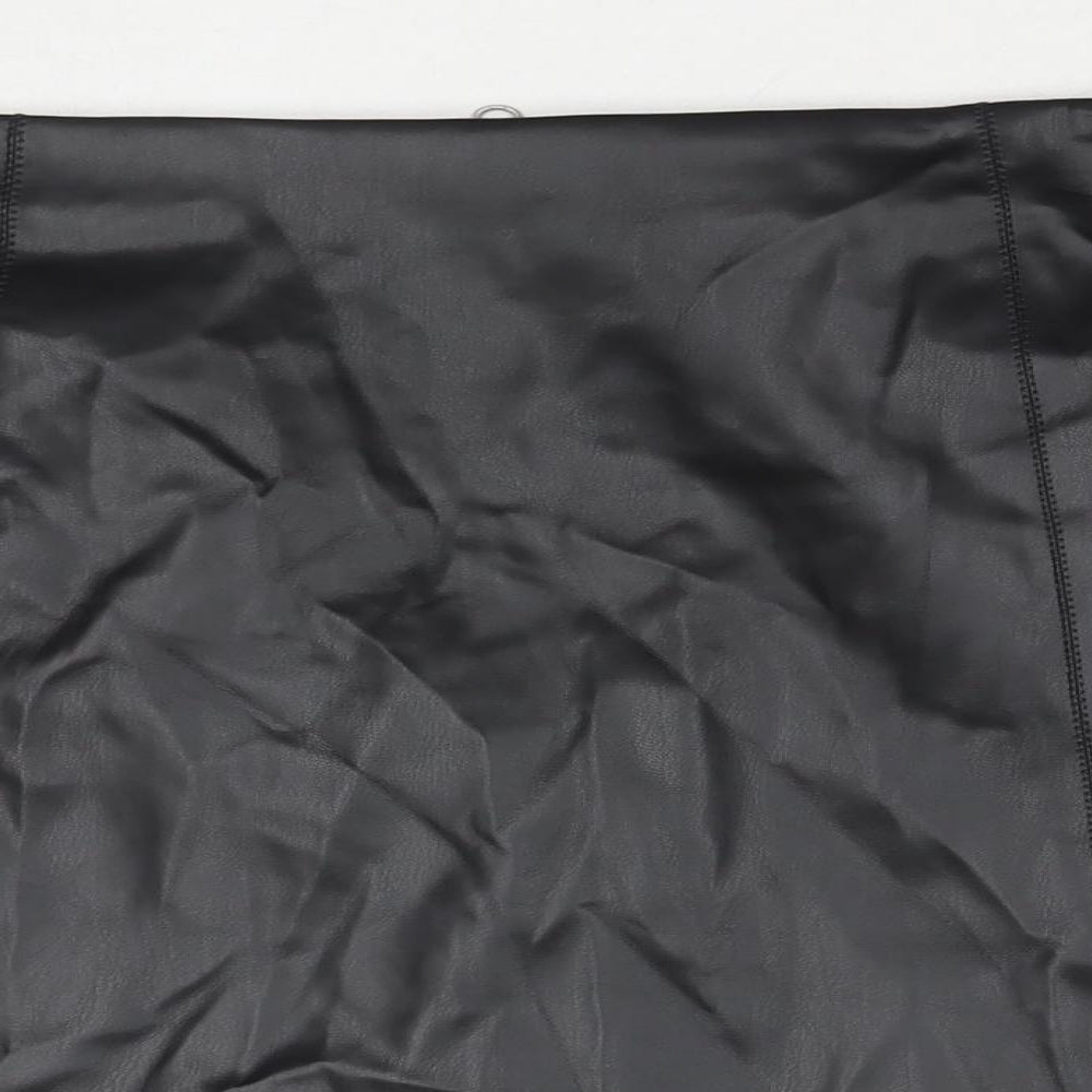 Marks and Spencer Womens Black Polyester Mini Skirt Size 20 Zip