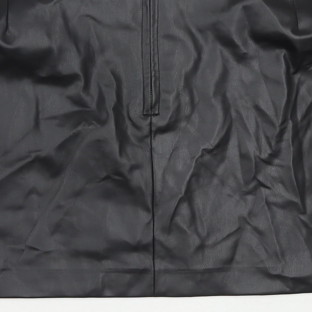 Marks and Spencer Womens Black Polyester Mini Skirt Size 20 Zip