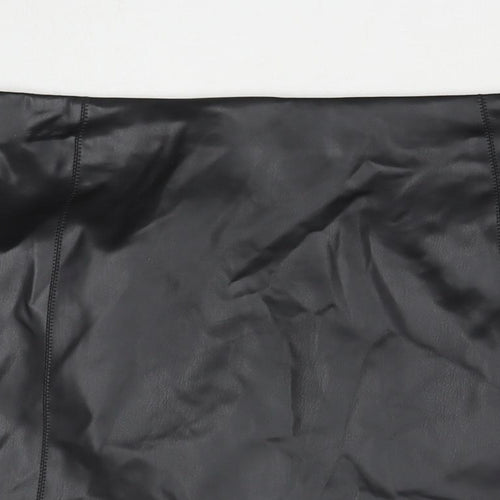 Marks and Spencer Womens Black Polyester Mini Skirt Size 20 Zip