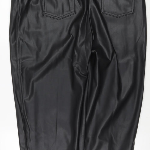 Marks and Spencer Womens Black Polyester Trousers Size 20 L24 in Regular Zip