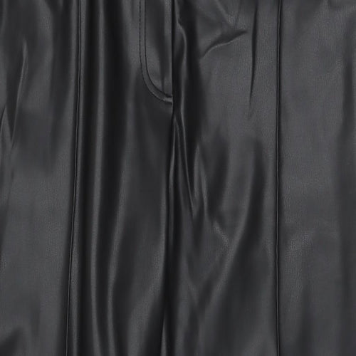 Marks and Spencer Womens Black Polyester Trousers Size 20 L24 in Regular Zip