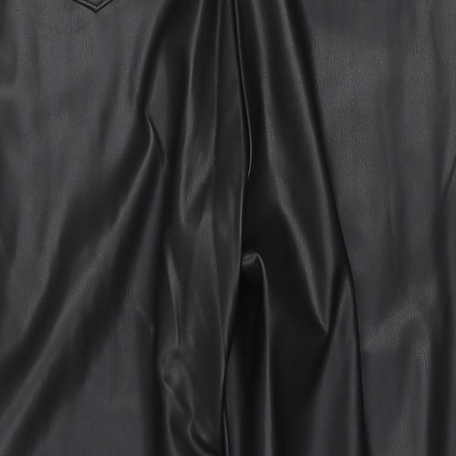 Marks and Spencer Womens Black Polyester Trousers Size 20 L24 in Regular Zip