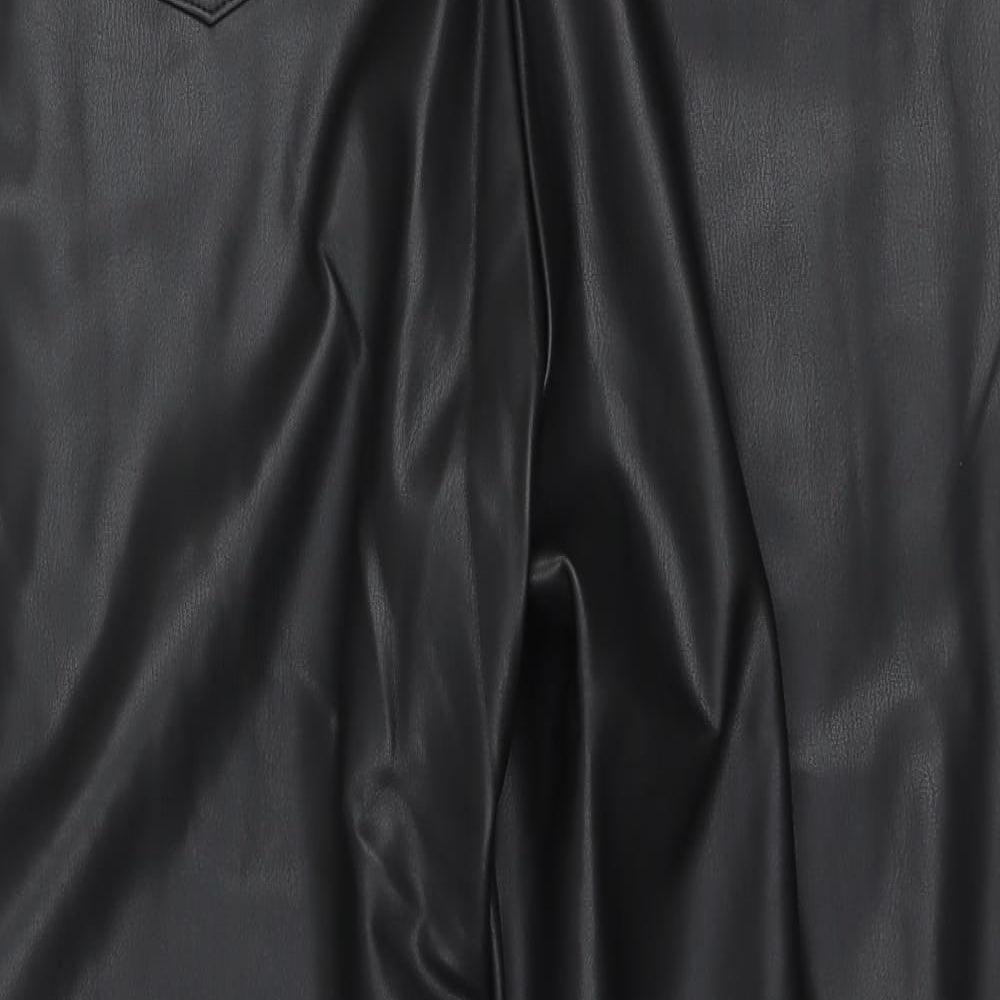 Marks and Spencer Womens Black Polyester Trousers Size 20 L24 in Regular Zip