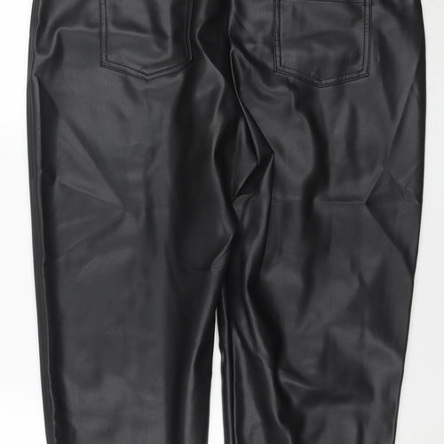 Marks and Spencer Womens Black Polyester Cropped Trousers Size 20 L22 in Regular Zip