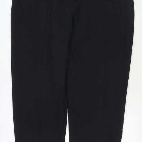 Marks and Spencer Womens Black Polyester Trousers Size 20 L29 in Regular Zip