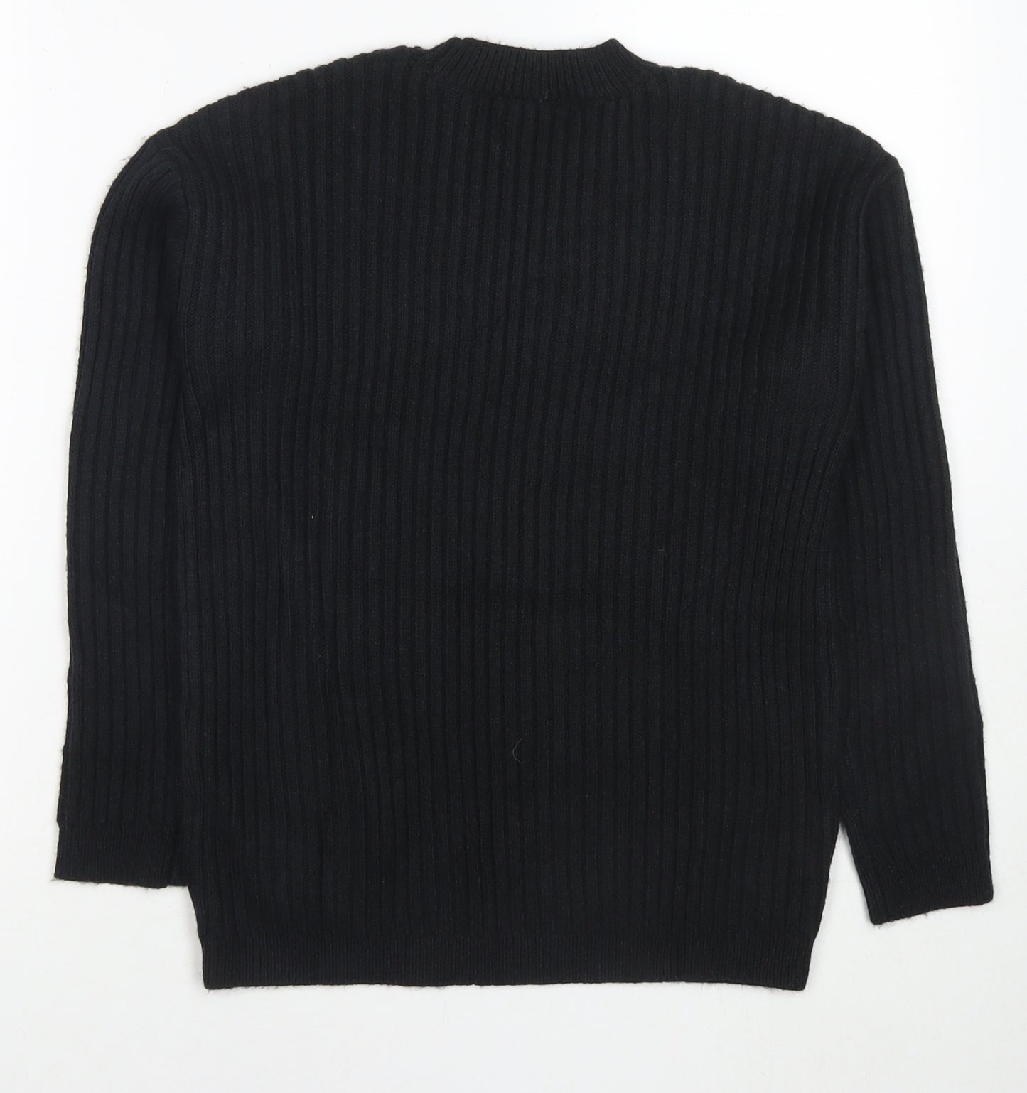 Marks and Spencer Womens Black Round Neck Polyester Pullover Jumper Size M