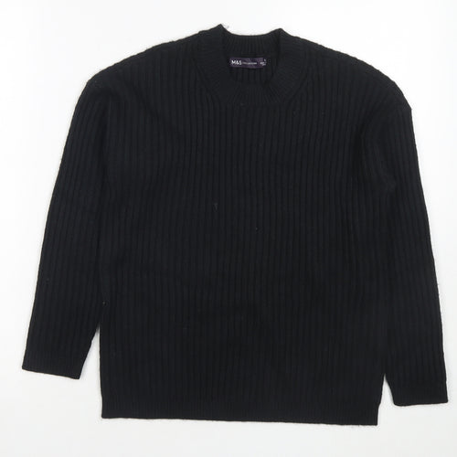 Marks and Spencer Womens Black Roll Neck Polyester Pullover Jumper Size S