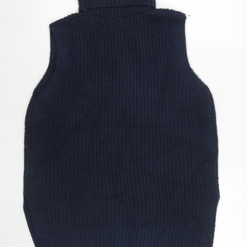 Marks and Spencer Womens Blue Roll Neck Polyester Pullover Jumper Size XS