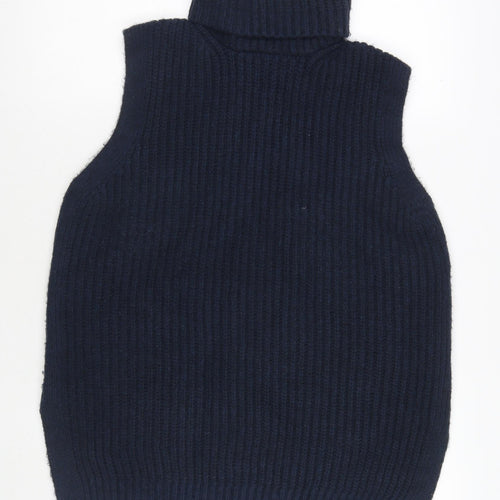 Marks and Spencer Womens Blue Roll Neck Polyester Pullover Jumper Size XS