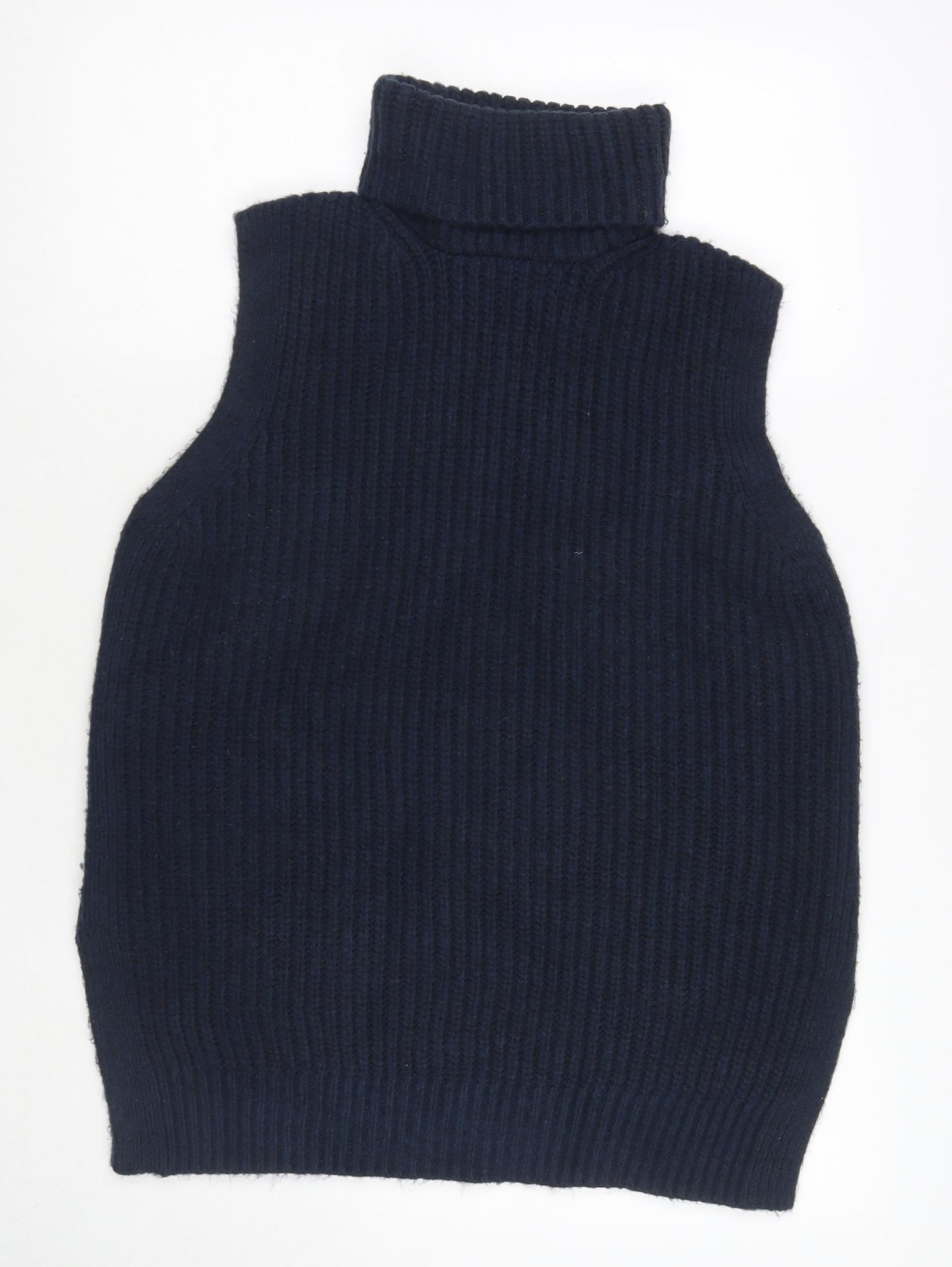 Marks and Spencer Womens Blue Roll Neck Polyester Pullover Jumper Size XS