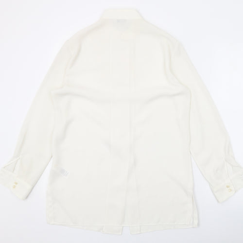 Marks and Spencer Womens Ivory Polyester Basic Button-Up Size 10 Collared