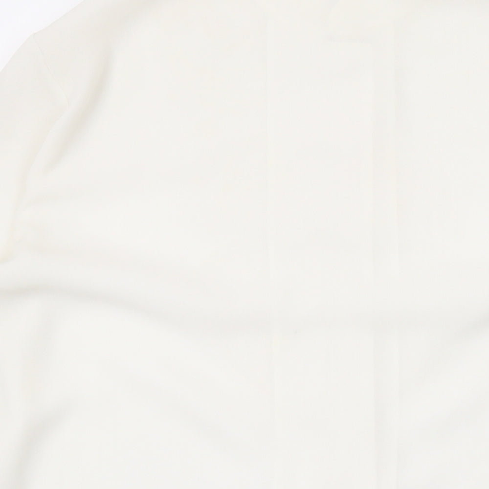 Marks and Spencer Womens Ivory Polyester Basic Button-Up Size 10 Collared