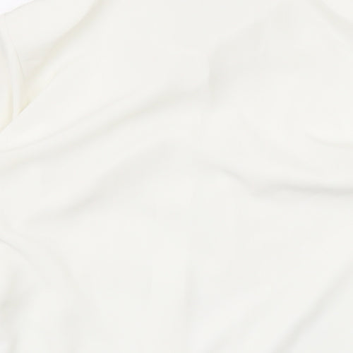Country Casuals Womens Ivory Polyester Basic Button-Up Size S Collared