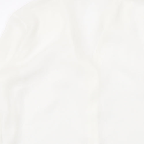 Marks and Spencer Womens White Polyester Basic Button-Up Size 8 Collared