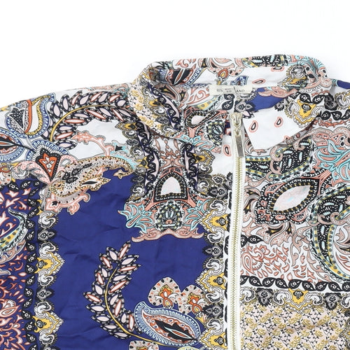 River Island Womens Multicoloured Geometric Polyester Basic Blouse Size 12 Collared