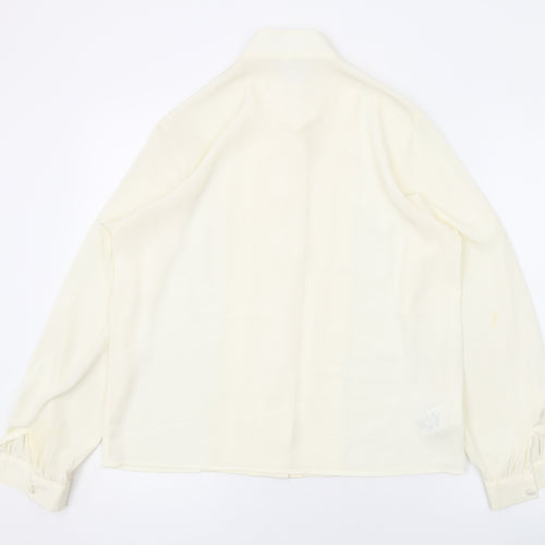 Marks and Spencer Womens Ivory Polyester Basic Button-Up Size 12 Collared