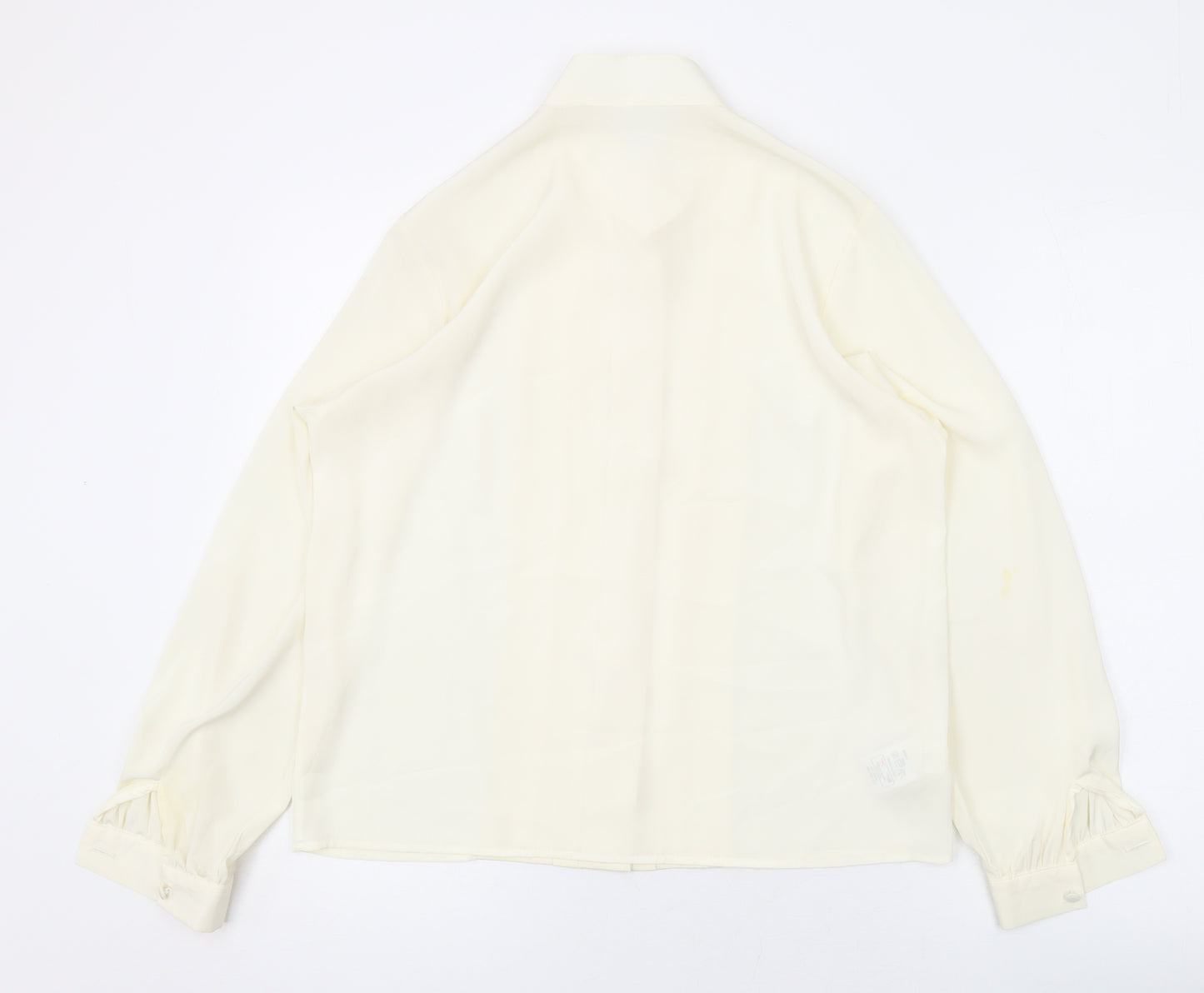 Marks and Spencer Womens Ivory Polyester Basic Button-Up Size 12 Collared