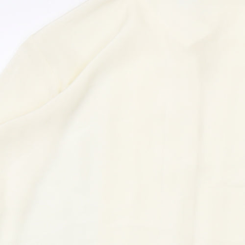 Marks and Spencer Womens Ivory Polyester Basic Button-Up Size 12 Collared