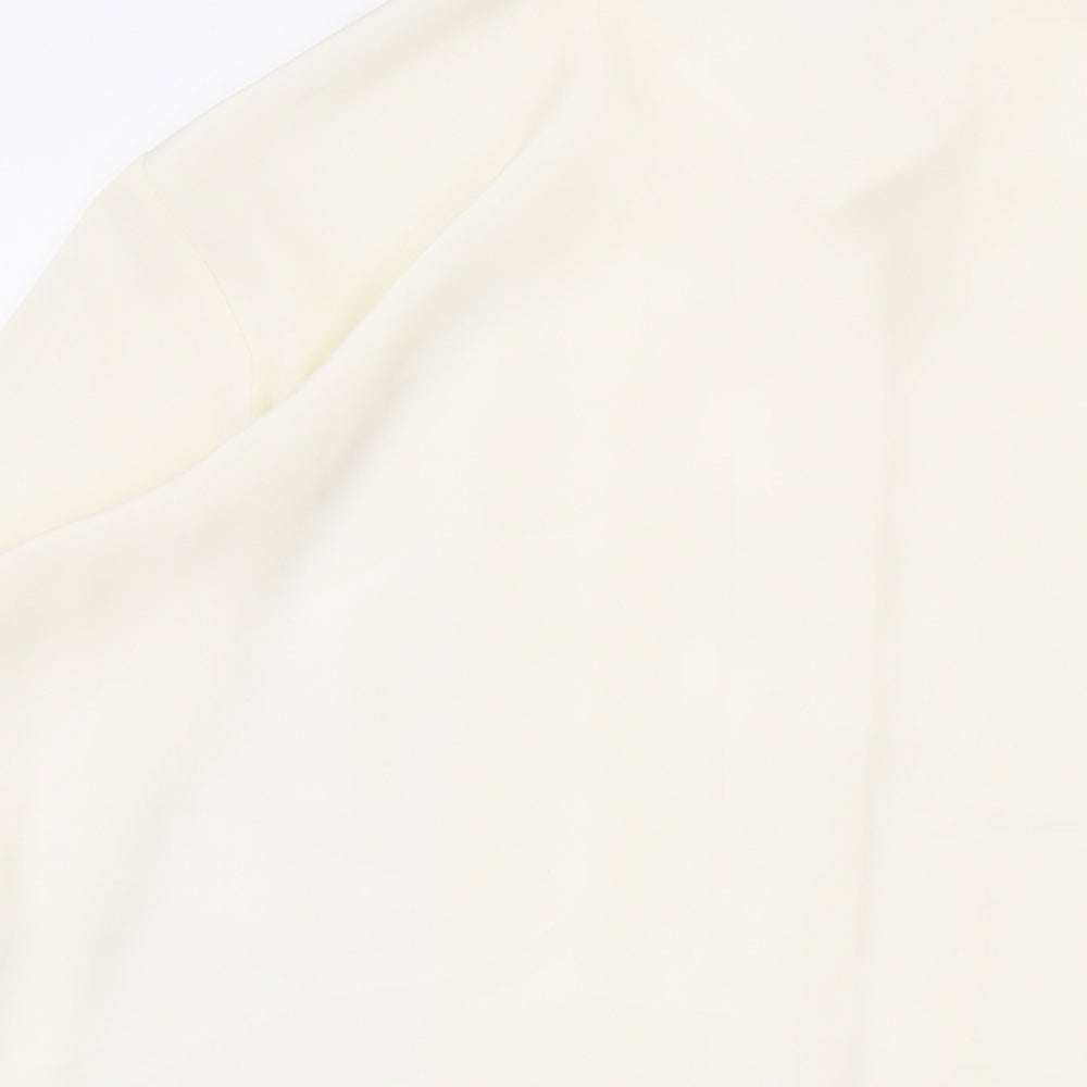 Marks and Spencer Womens Ivory Polyester Basic Button-Up Size 12 Collared
