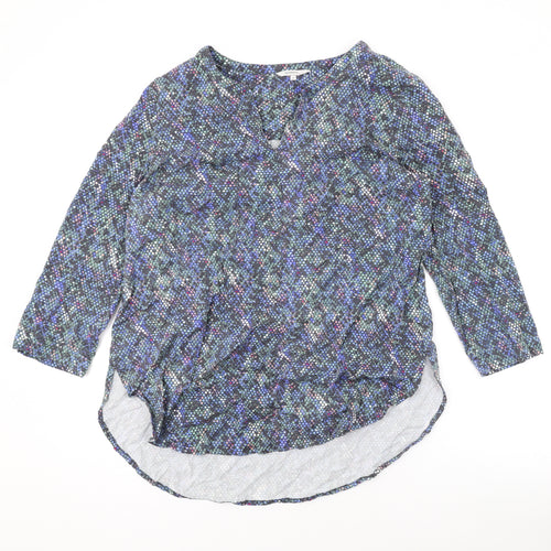 Sandwich Womens Blue Geometric Viscose Basic Blouse Size 12 V-Neck