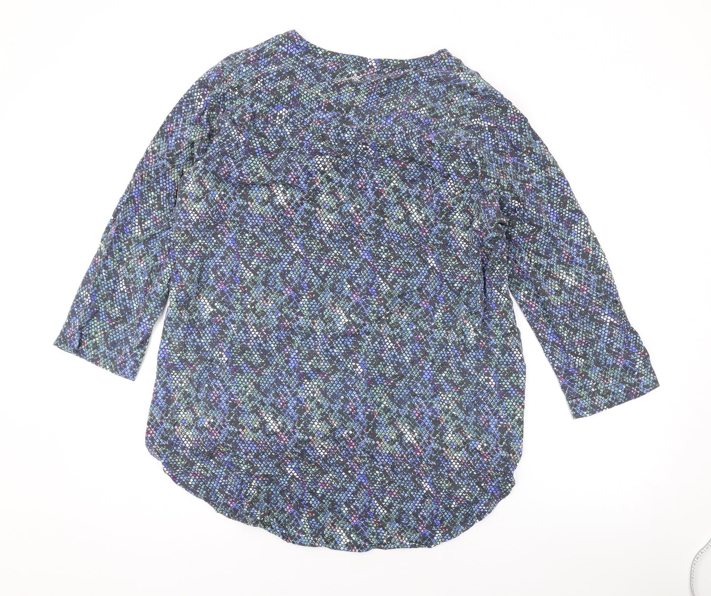 Sandwich Womens Blue Geometric Viscose Basic Blouse Size 12 V-Neck