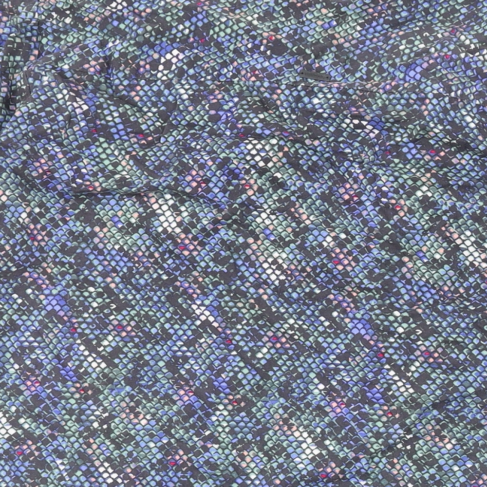 Sandwich Womens Blue Geometric Viscose Basic Blouse Size 12 V-Neck