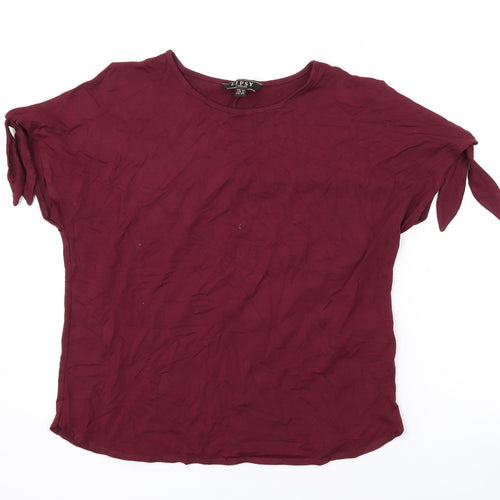Lipsy Womens Purple Viscose Basic T-Shirt Size 10 Round Neck