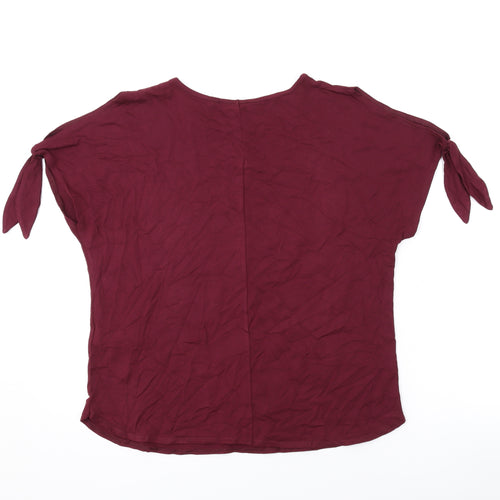 Lipsy Womens Purple Viscose Basic T-Shirt Size 10 Round Neck