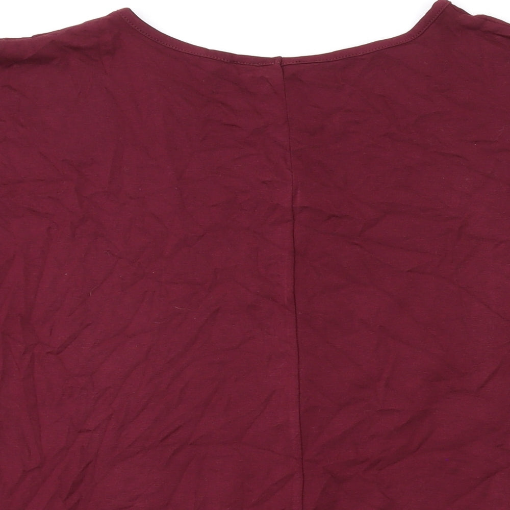 Lipsy Womens Purple Viscose Basic T-Shirt Size 10 Round Neck