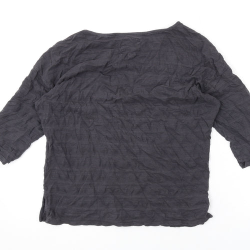 Jack Wills Womens Grey Cotton Basic Blouse Size 8 Boat Neck