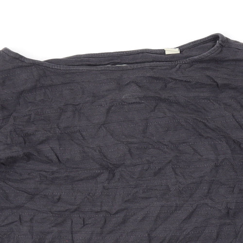 Jack Wills Womens Grey Cotton Basic Blouse Size 8 Boat Neck
