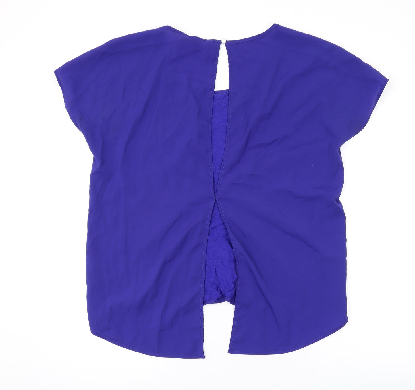 H&M Womens Blue Viscose Basic T-Shirt Size M Round Neck