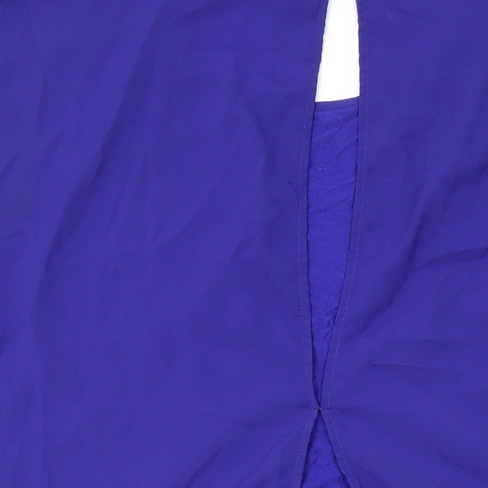 H&M Womens Blue Viscose Basic T-Shirt Size M Round Neck