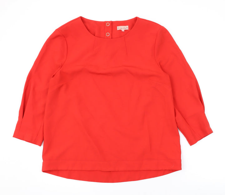 Phase Eight Womens Red Polyester Basic Blouse Size 14 Round Neck