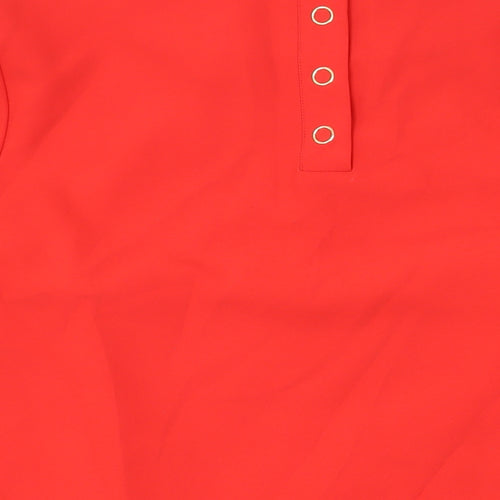 Phase Eight Womens Red Polyester Basic Blouse Size 14 Round Neck