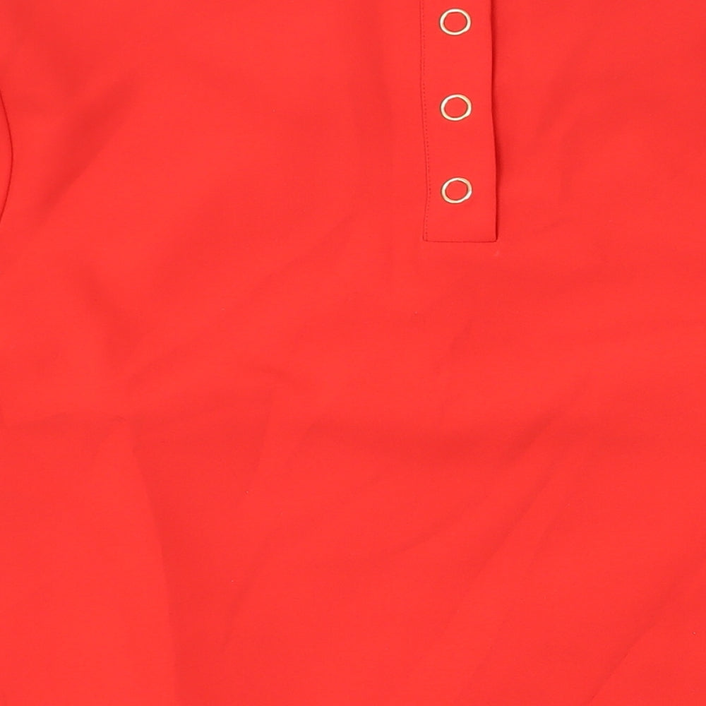 Phase Eight Womens Red Polyester Basic Blouse Size 14 Round Neck